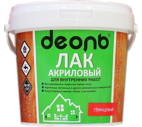 Акриловый лак Деоль для внутренних работ, глянцевый, 0.9 л DLA09
