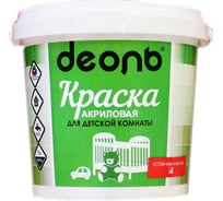 Акриловая краска Деоль интерьерная, для детской комнаты, моющаяся, белоснежная, матовая, 0.9 л DACH09W