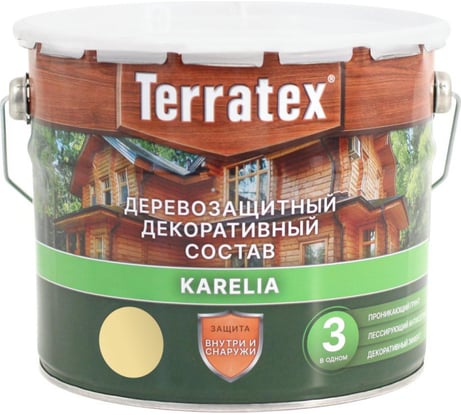 Деревозащитный декоративный состав ТЕРРАТЕКС сосна, 2.25 кг, 3 л ЭК000137005