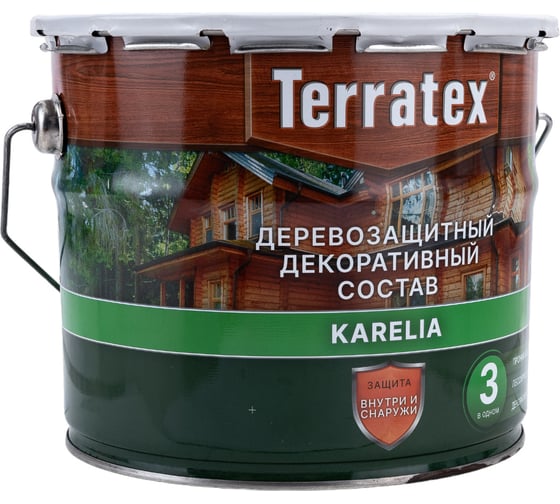 Деревозащитный декоративный состав ТЕРРАТЕКС палисандр, 2.25 кг, 3 л ЭК000136998