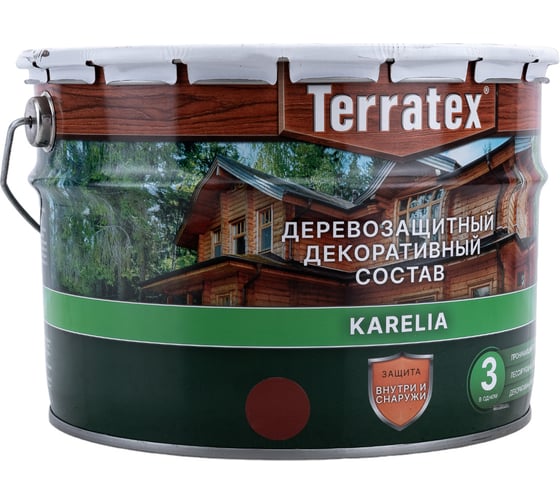 Деревозащитный декоративный состав ТЕРРАТЕКС красное дерево, 7.5 кг, 9 л ЭК000137013