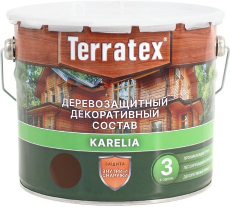 Деревозащитный декоративный состав ТЕРРАТЕКС венге, 2.25 кг, 3 л ЭК000137004