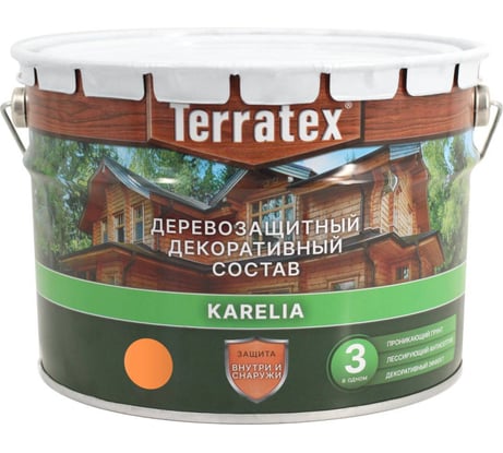 Деревозащитный декоративный состав ТЕРРАТЕКС калужница, 7.5 кг, 9 л ЭК000137012