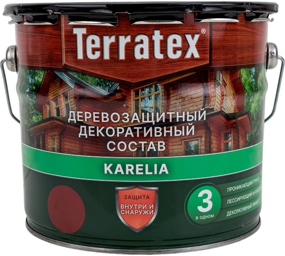 Деревозащитный декоративный состав ТЕРРАТЕКС красное дерево, 2.25 кг, 3 л ЭК000137003 1