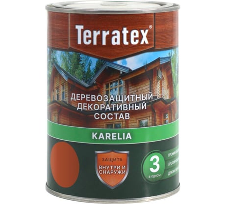 Деревозащитный декоративный состав ТЕРРАТЕКС рябина, 0.75 кг, 1 л ЭК000136991