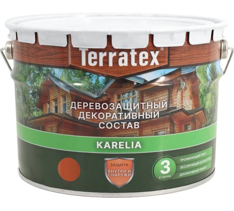 Деревозащитный декоративный состав ТЕРРАТЕКС рябина, 7.5 кг, 9 л ЭК000137011