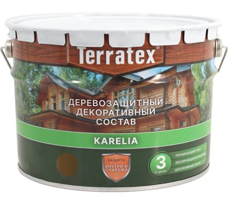 Деревозащитный декоративный состав ТЕРРАТЕКС палисандр, 7.5 кг, 9 л ЭК000137008