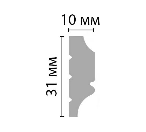 Молдинг Decomaster ДМ гладкий 31x10x2000 мм D116
