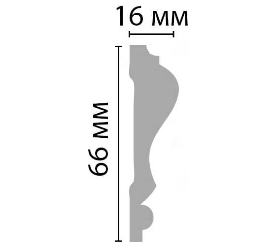 Молдинг Decomaster ДМ гладкий 66x16x2000 мм D022