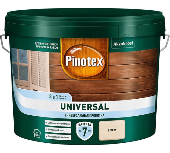 Пропитка 2 в 1 Pinotex Universal береза 9 л 5620551
