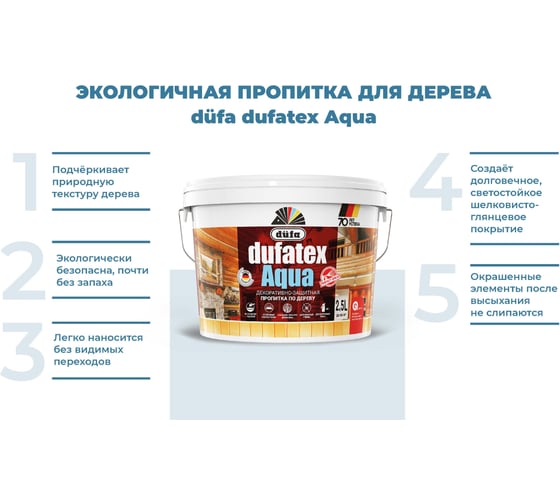 Пропитка Dufa TEX-AQUA палисандр, 2.5 л Н0000003527