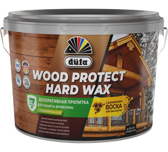 Пропитка Dufa WOOD PROTECT HARD WAX каштан, 2.5 л МП00-010454