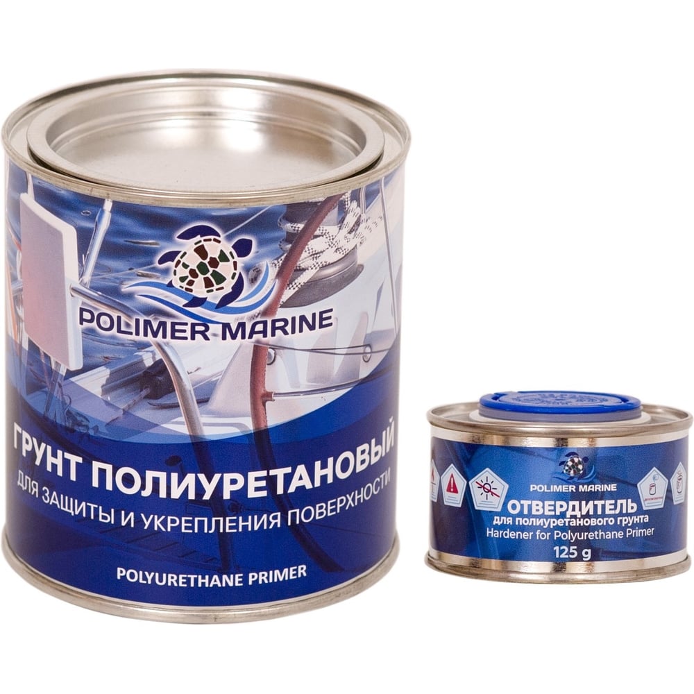 Полиуретановая краска красная Polimer Marine Двухкомпонентная 2К