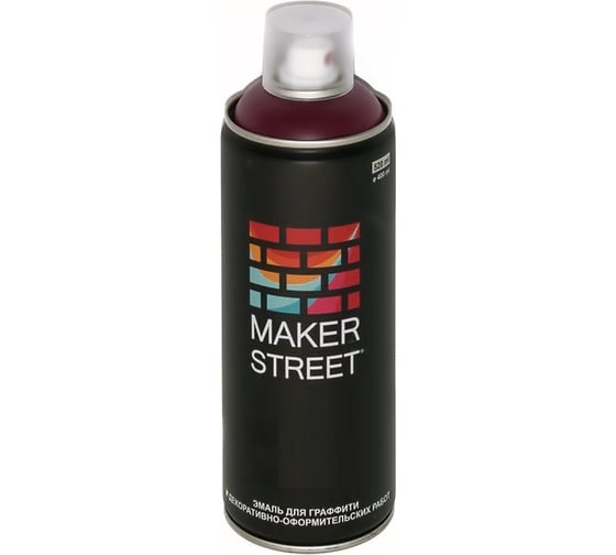 Краска (эмаль) для граффити и декоративно-оформительских работ MAKERSTREET MS400 400 мл, 309 Вишневый 361095 1