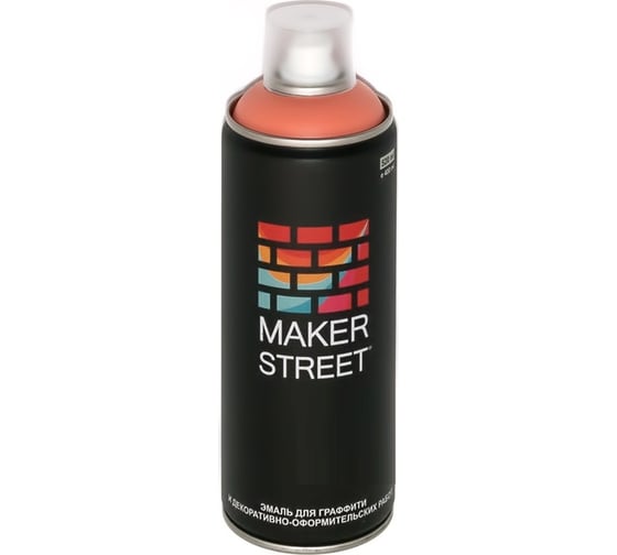 Краска (эмаль) для граффити и декоративно-оформительских работ MAKERSTREET MS400 400 мл, 305 Розовый персик 361063