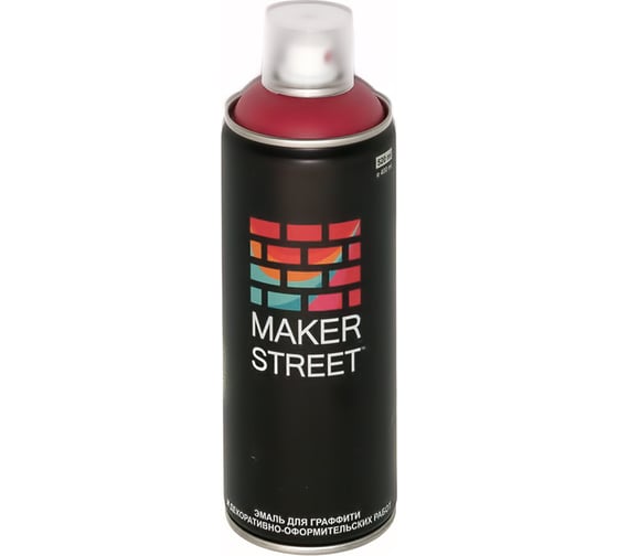 Краска (эмаль) для граффити и декоративно-оформительских работ MAKERSTREET MS400 400 мл, 403 Гранатовый 361108 1