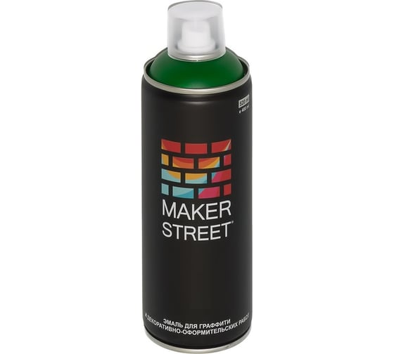Краска (эмаль) для граффити и декоративно-оформительских работ MAKERSTREET MS400 400 мл, 614 Травяной 361184 1