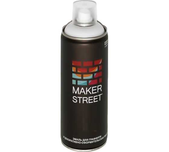 Краска (эмаль) для граффити и декоративно-оформительских работ MAKERSTREET MS400 400 мл, 002 Белый матовый 361023 1