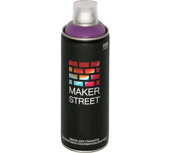 Краска (эмаль) для граффити и декоративно-оформительских работ MAKERSTREET MS400 400 мл, 408 Сиреневый 361106 1