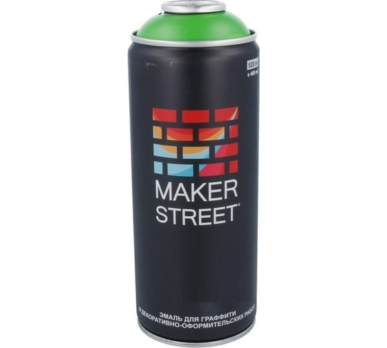 Краска (эмаль) для граффити и декоративно-оформительских работ MAKERSTREET MS400 400 мл, 610 Весенняя зелень 361133 1