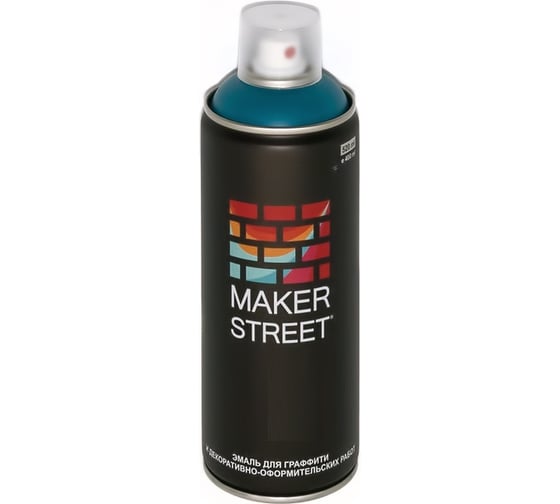 Краска (эмаль) для граффити и декоративно-оформительских работ MAKERSTREET MS400 400 мл, 607 Морская волна 361134 1