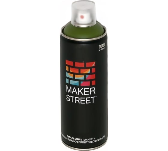 Краска (эмаль) для граффити и декоративно-оформительских работ MAKERSTREET MS400 400 мл, 600 Серо-зеленый 361126 1