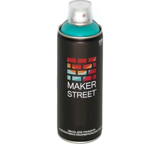 Краска (эмаль) для граффити и декоративно-оформительских работ MAKERSTREET MS400 400 мл, 604 Бирюзовый 361131 1