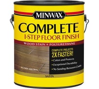 Финишное покрытие MINWAX COMPLETE 1-STEP Коричневый желудь, полуматовый, 3.785 л 67203