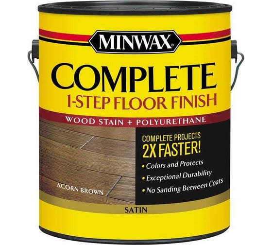 Финишное покрытие MINWAX COMPLETE 1-STEP Коричневый желудь, полуматовый, 3.785 л 67203