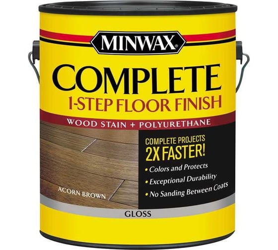 Финишное покрытие MINWAX COMPLETE 1-STEP Коричневый желудь, глянцевый, 3.785 л 67202