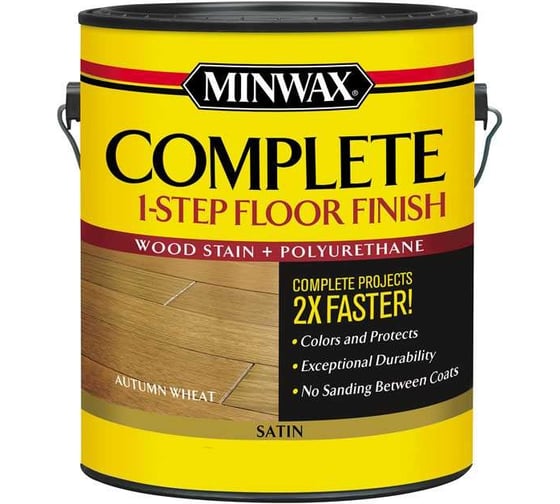 Финишное покрытие MINWAX COMPLETE 1-STEP Осенняя пшеница, полуматовый, 3.785 л v67201
