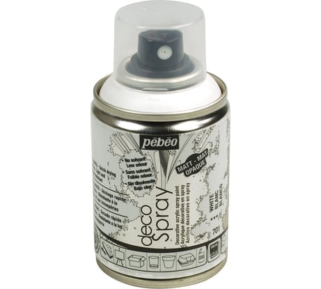 Краска PEBEO decoSpray на водной основе, аэрозоль, 100 мл, белый 533384