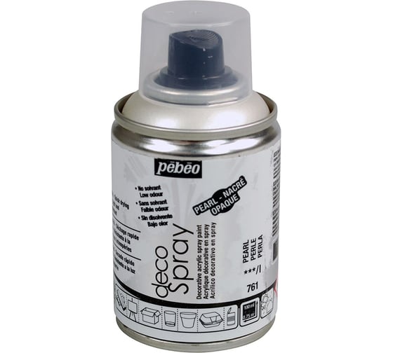 Краска PEBEO decoSpray на водной основе, аэрозоль, 100 мл, жемчужный перламутровый 530566 1