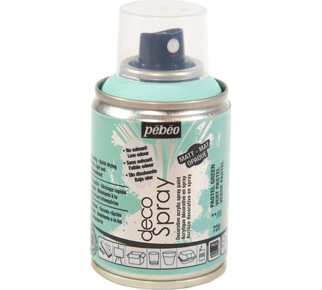Краска PEBEO decoSpray на водной основе, аэрозоль, 100 мл, пастельно-зеленый 533387