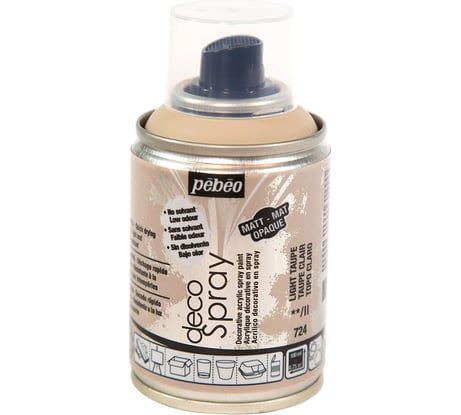 Краска PEBEO decoSpray на водной основе, аэрозоль, 100 мл, светло-бежевый 530493