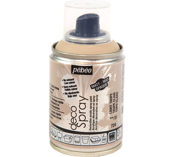 Краска PEBEO decoSpray на водной основе, аэрозоль, 100 мл, светло-бежевый 530493 1