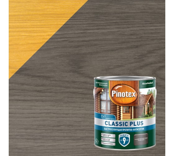 Pinotex classic plus скандинавский серый фото