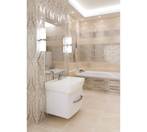 Плитка для пола Beryoza Ceramica Элиз G бежевый, 418x418x8 мм, 8 шт. ТГ-00005056