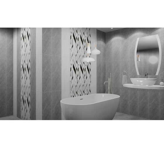 Плитка для стен Beryoza Ceramica Верди серый, 250x750x9 мм, 8 шт. ТГ-00004585