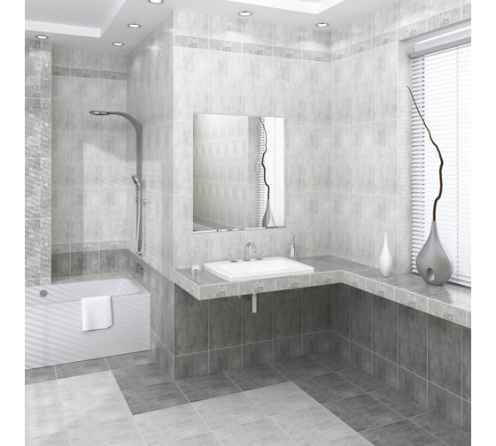 Плитка для стен Beryoza Ceramica Амалфи серый, 300x600x9 мм, 9 шт. ТГ-00003997