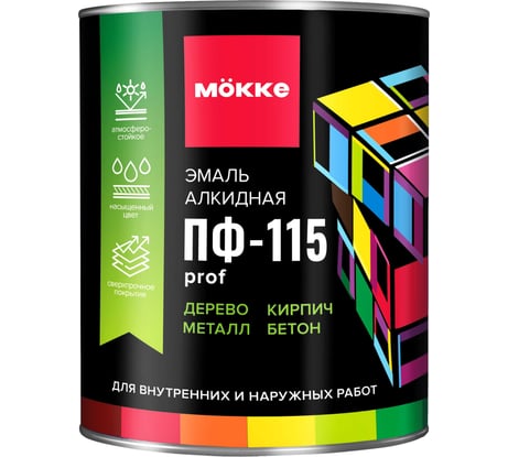 Алкидная эмаль MÖKKE ПФ-115 профессиональная зелёная 1, 8 кг, 7890
