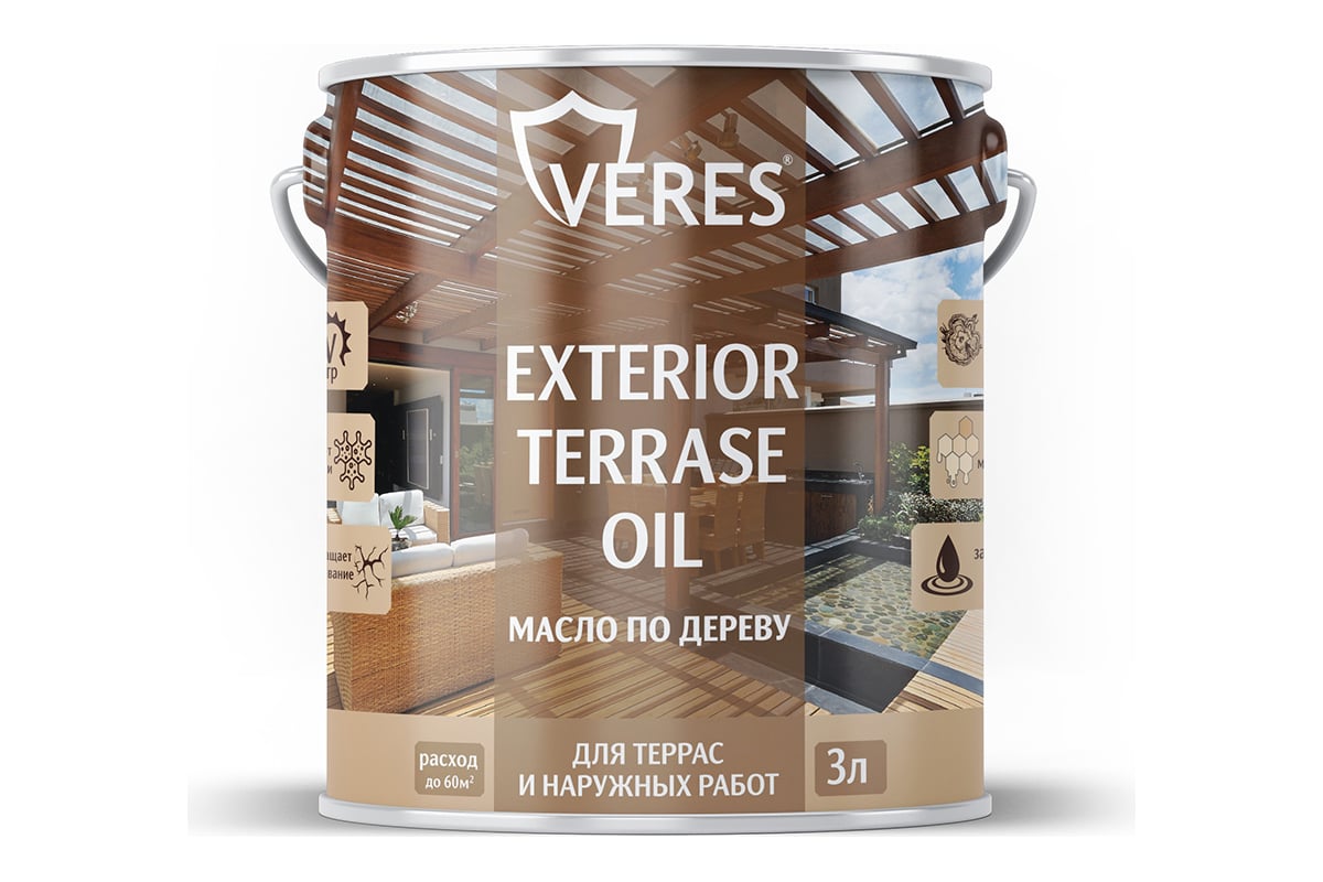 VERES Масло для дерева exterior terrase oil, 3 л, палисандр 255545