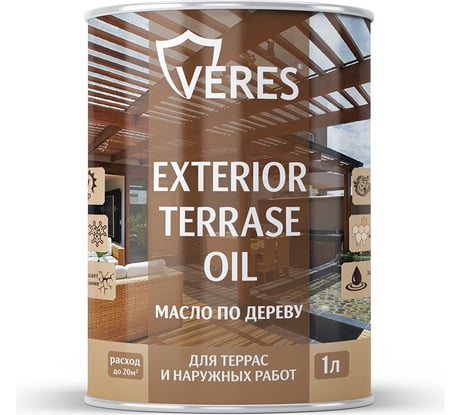 Масло для дерева VERES exterior terrase oil, 1 л, тик 255548