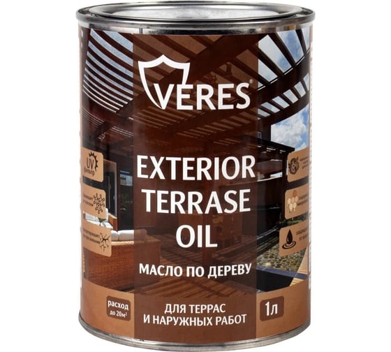 Масло для дерева VERES exterior terrase oil, 1 л, палисандр 255544