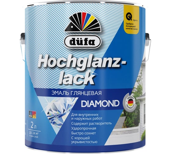 Эмаль Dufa HOCHGLANZLACK белaя 2 л МП00-0094 МП00-009406 1