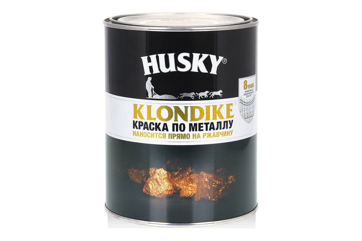 Краска по металлу HUSKY Klondike с молотковым эффектом, салатовый, 0.9 ...