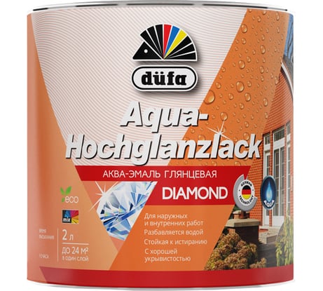 Эмаль Dufa AQUA-HOCHGLANZLACK белая 2 л МП00-010173