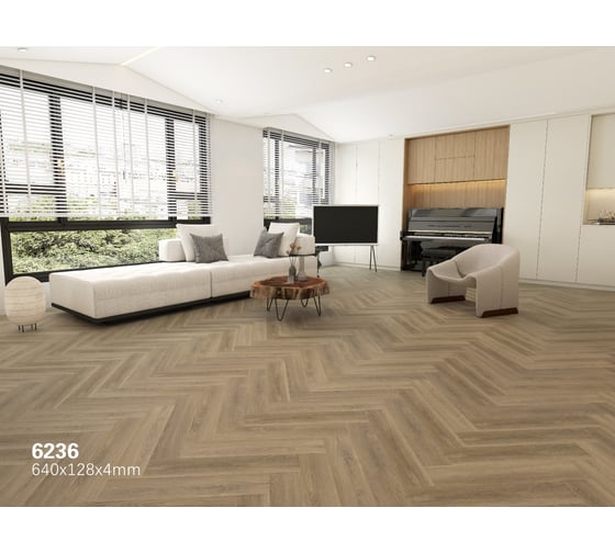 Ламинат Floorwood SPC Authentic 0.5 мм, 43 класс, 4U micro 640х128х4 мм, 6236 Costa sierra/Прибрежные горы, 1.3107 кв.м 6236-01