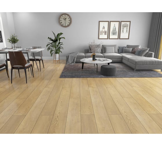 Ламинат Floorwood SPC Quantum 0.5 мм, 43 класс, 4V, 1220x228x5 мм, c подложкой, Дуб Вильсон/Wilson Oak, 2.23 кв.м 8604