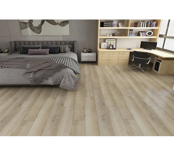 Ламинат Floorwood SPC Quantum 0.5 мм, 43 класс, 4V 1220x228x5 мм, c подложкой, Дуб Эйлер/Euler Oak, 2.23 кв.м 9433